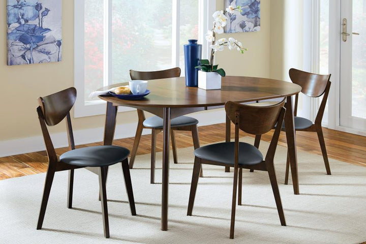 Jedda - Oval Extension Leaf Dining Table - Dark Walnut Dining Table with Extension modern furniture Contempo Furniture
