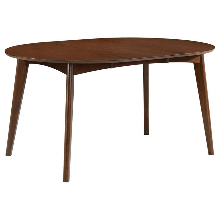 Jedda - Oval Extension Leaf Dining Table - Dark Walnut Dining Table with Extension modern furniture Contempo Furniture