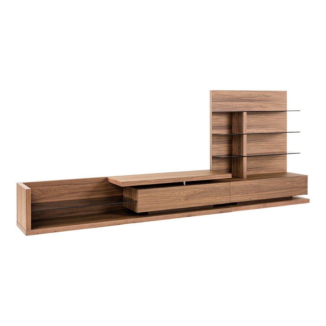 Jefferson - Mid-Century Modern Reversible Walnut Entertainment Center