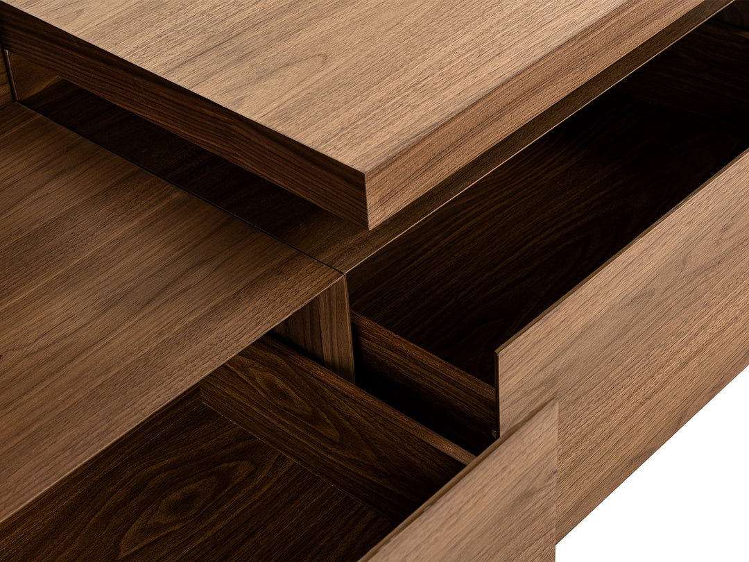 Jefferson  Mid-Century Modern Reversible Walnut Entertainment Center