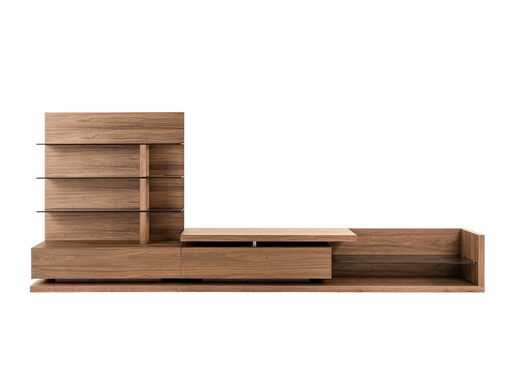 Jefferson - Mid-Century Modern Reversible Walnut Entertainment Center