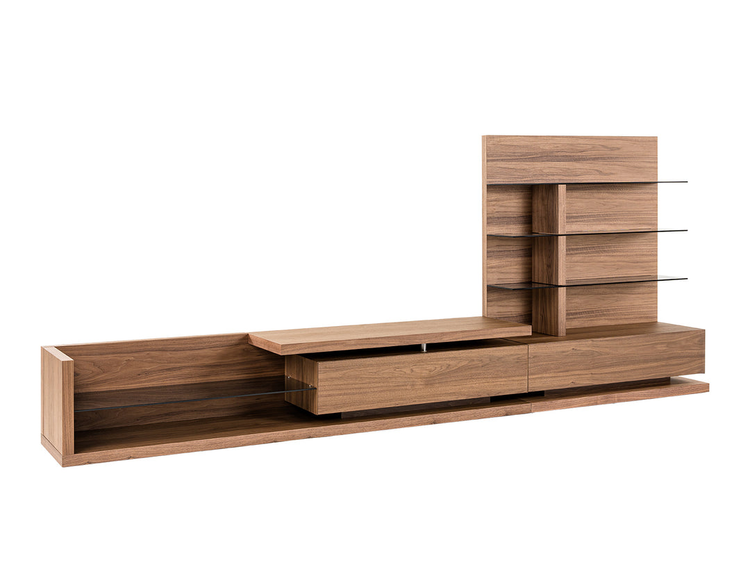 Jefferson - Mid-Century Modern Reversible Walnut Entertainment Center