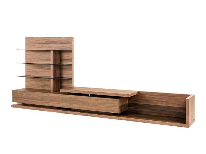 Jefferson  Mid-Century Modern Reversible Walnut Entertainment Center