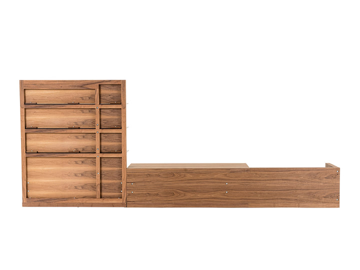 Jefferson  Mid-Century Modern Reversible Walnut Entertainment Center