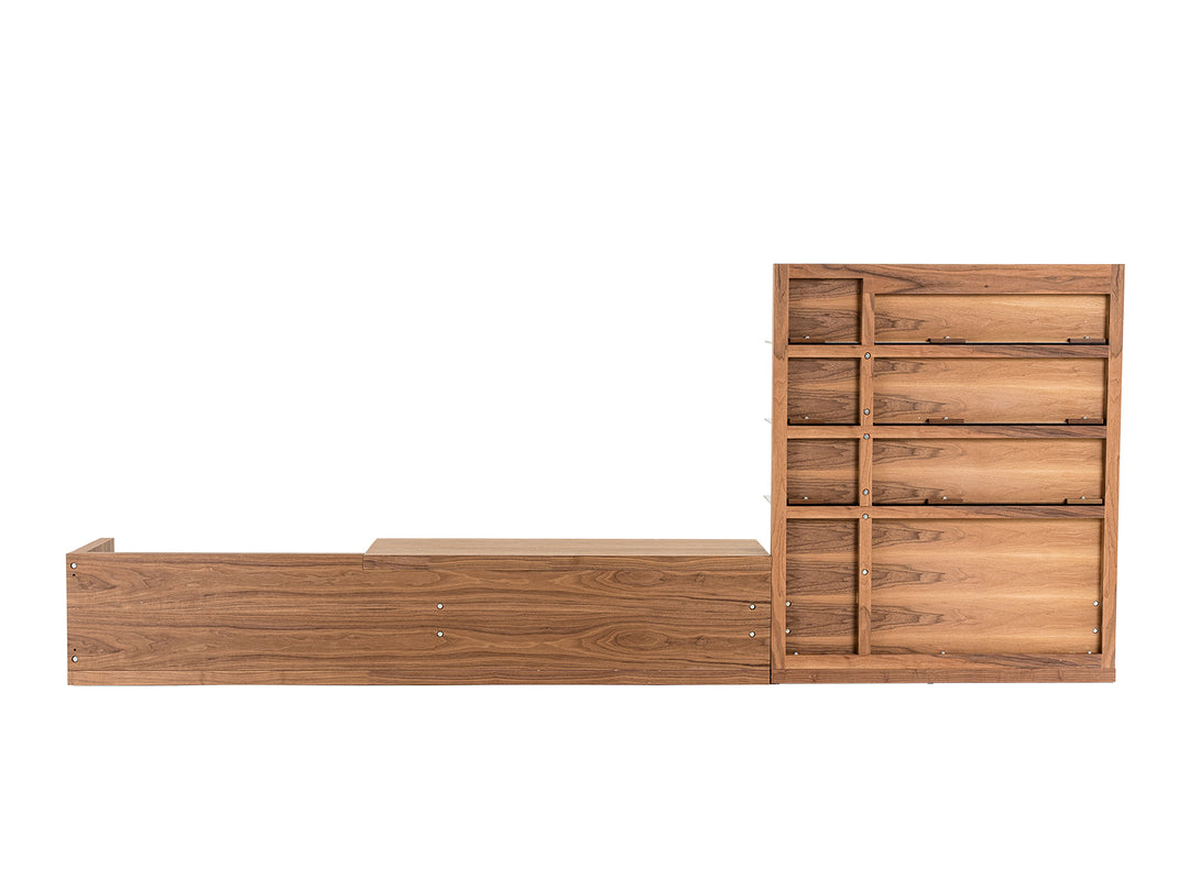 Jefferson  Mid-Century Modern Reversible Walnut Entertainment Center