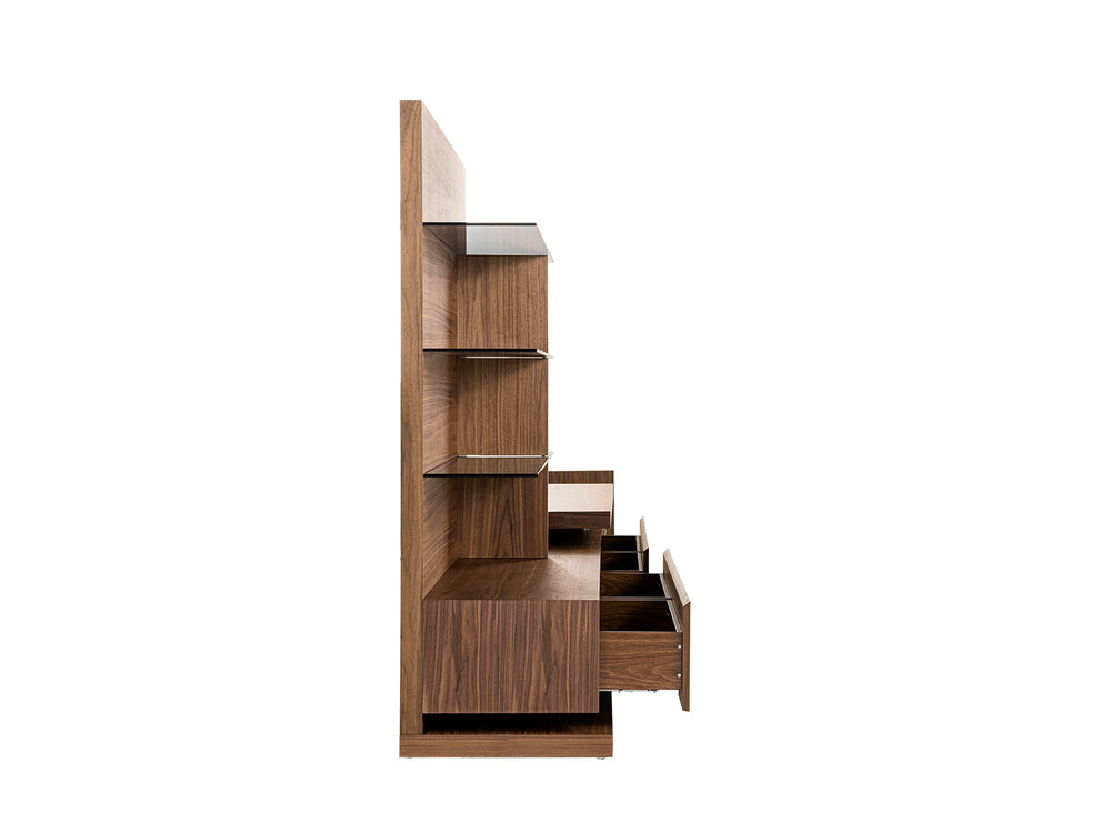 Jefferson - Mid-Century Modern Reversible Walnut Entertainment Center - View 12