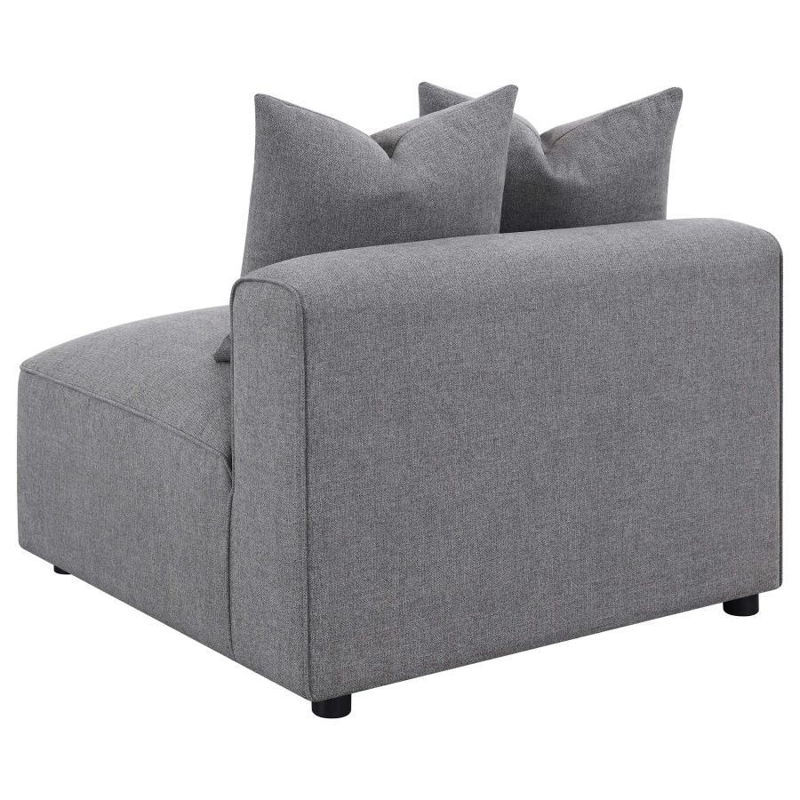 Jennifer - 6 Piece Upholstered Modular Sectional - Gray Stationary Sectional modern furniture Contempo Furniture