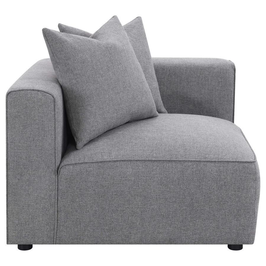 Jennifer - 6 Piece Upholstered Modular Sectional - Gray Stationary Sectional modern furniture Contempo Furniture