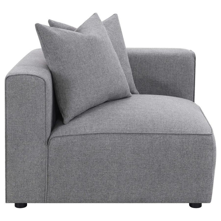Jennifer - 6 Piece Upholstered Modular Sectional - Gray Stationary Sectional modern furniture Contempo Furniture