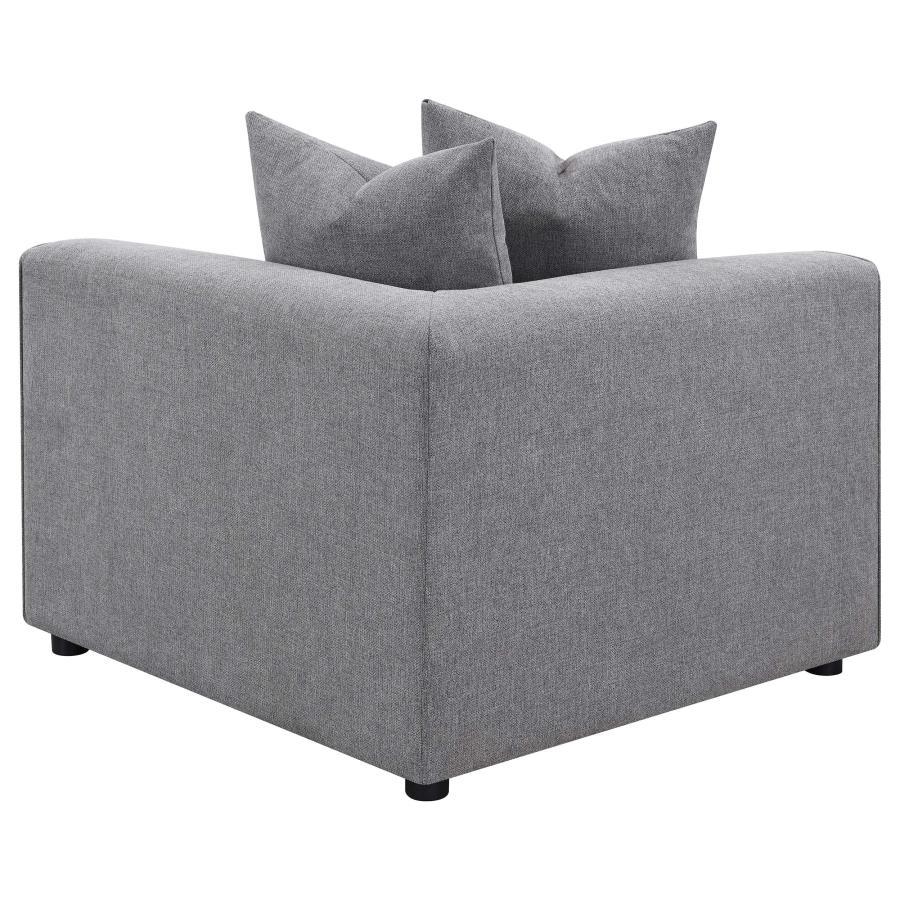 Jennifer - 6 Piece Upholstered Modular Sectional - Gray Stationary Sectional modern furniture Contempo Furniture