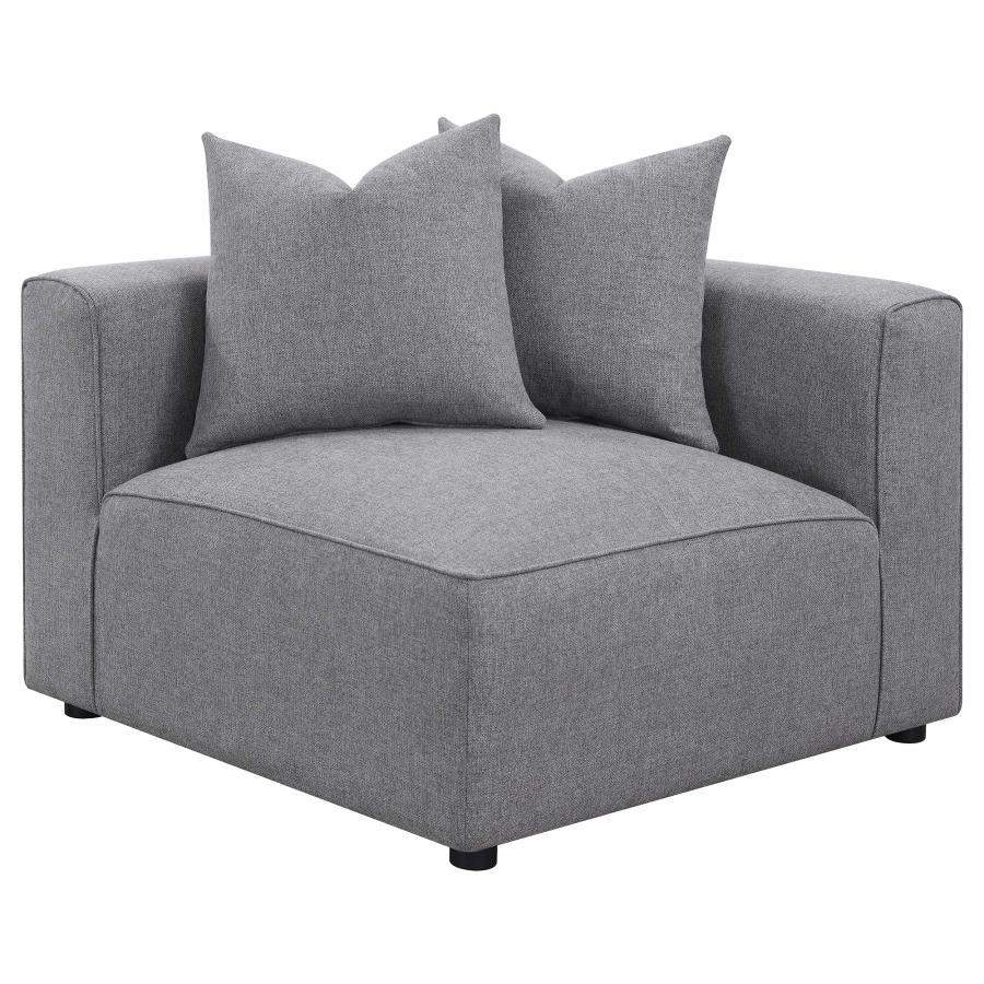 Jennifer - 6 Piece Upholstered Modular Sectional - Gray Stationary Sectional modern furniture Contempo Furniture
