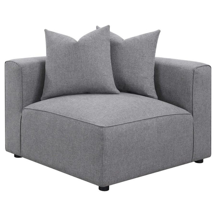Jennifer - 6 Piece Upholstered Modular Sectional - Gray Stationary Sectional modern furniture Contempo Furniture
