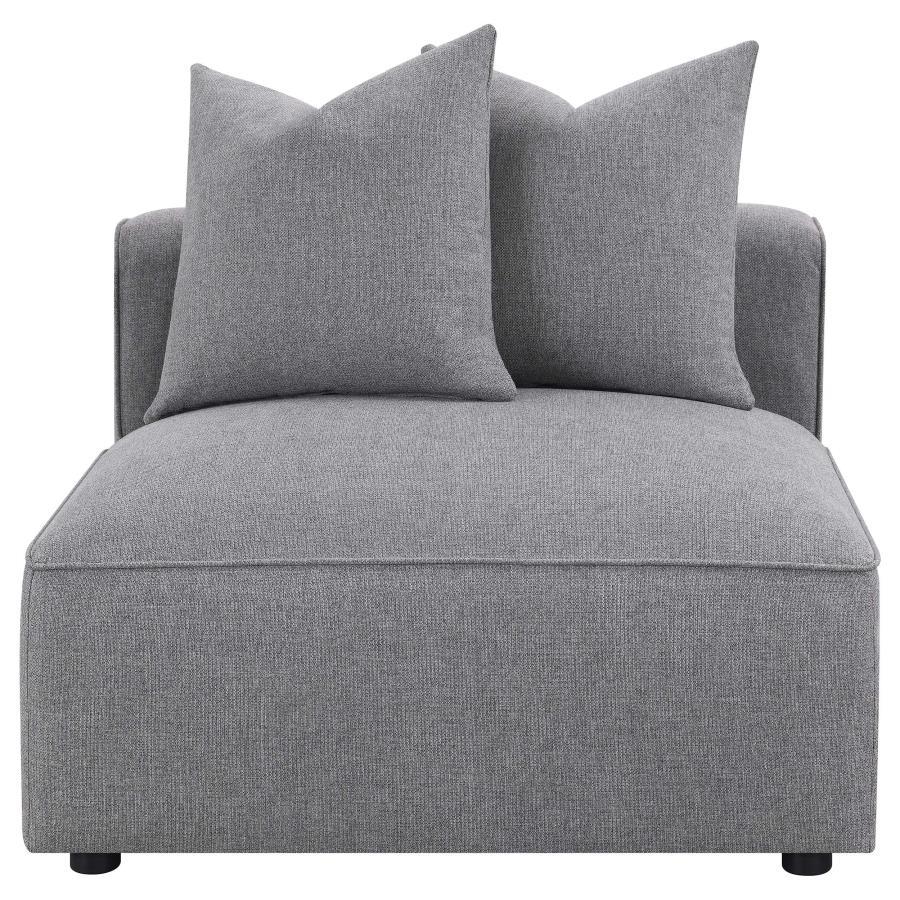 Jennifer - 6 Piece Upholstered Modular Sectional - Gray Stationary Sectional modern furniture Contempo Furniture
