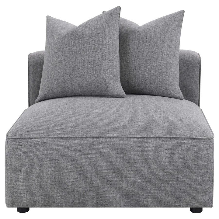 Jennifer - 6 Piece Upholstered Modular Sectional - Gray Stationary Sectional modern furniture Contempo Furniture