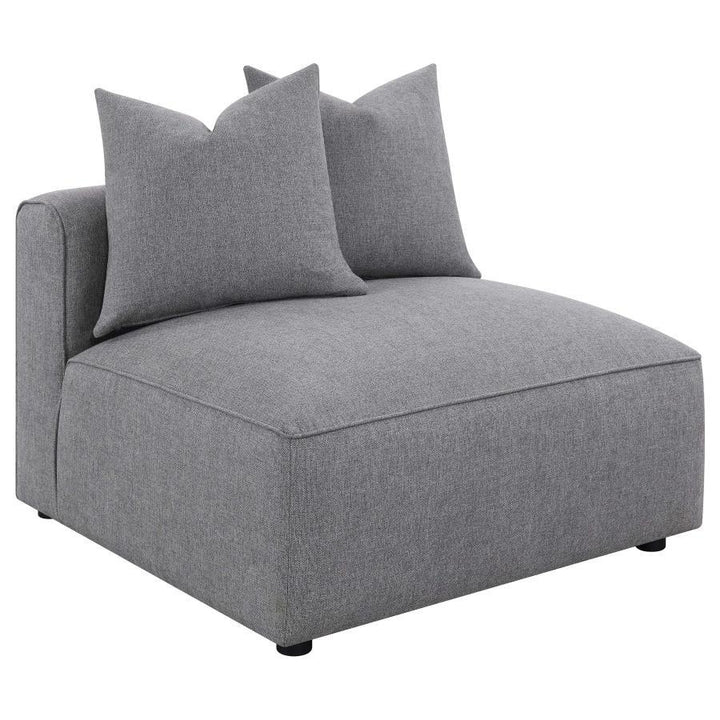 Jennifer - 6 Piece Upholstered Modular Sectional - Gray Stationary Sectional modern furniture Contempo Furniture