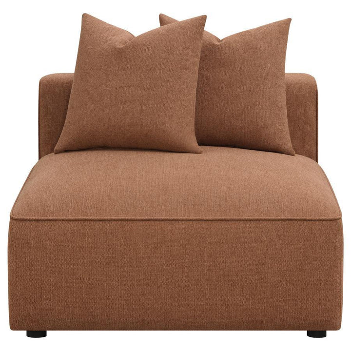 Jennifer - 6 Piece Upholstered Modular Sectional - Terracotta Stationary Sectional modern furniture Contempo Furniture