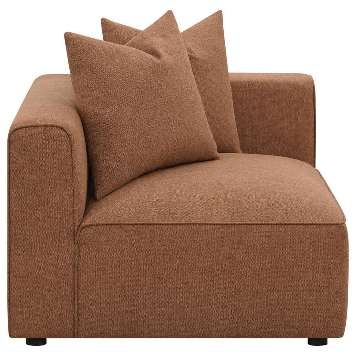 Jennifer - 6 Piece Upholstered Modular Sectional - Terracotta Stationary Sectional modern furniture Contempo Furniture