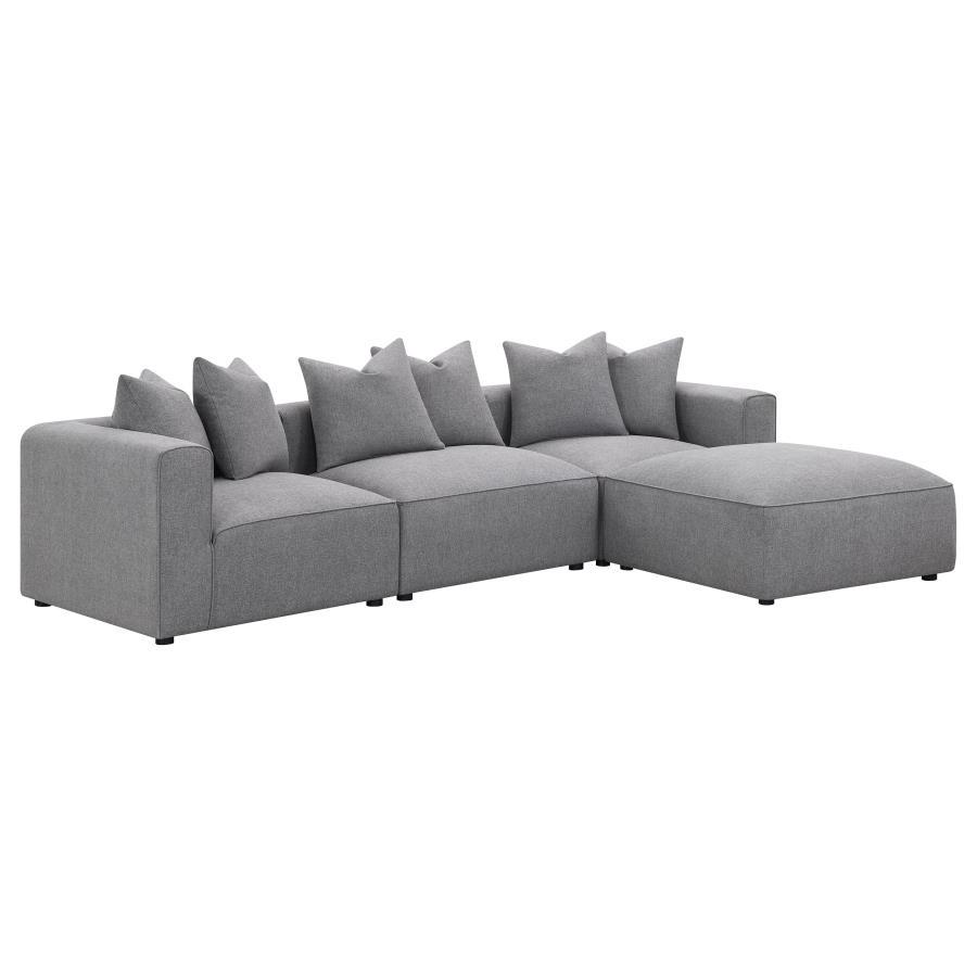 Jennifer - Square Upholstered Ottoman - Gray Upholstered Ottoman modern furniture Contempo Furniture