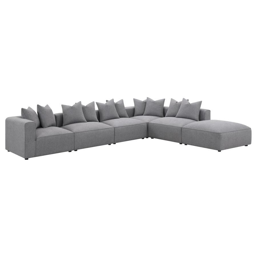 Jennifer - Square Upholstered Ottoman - Gray Upholstered Ottoman modern furniture Contempo Furniture
