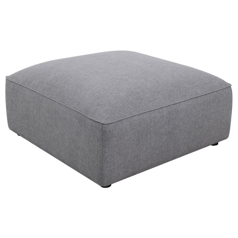 Jennifer - Square Upholstered Ottoman - Gray Upholstered Ottoman modern furniture Contempo Furniture