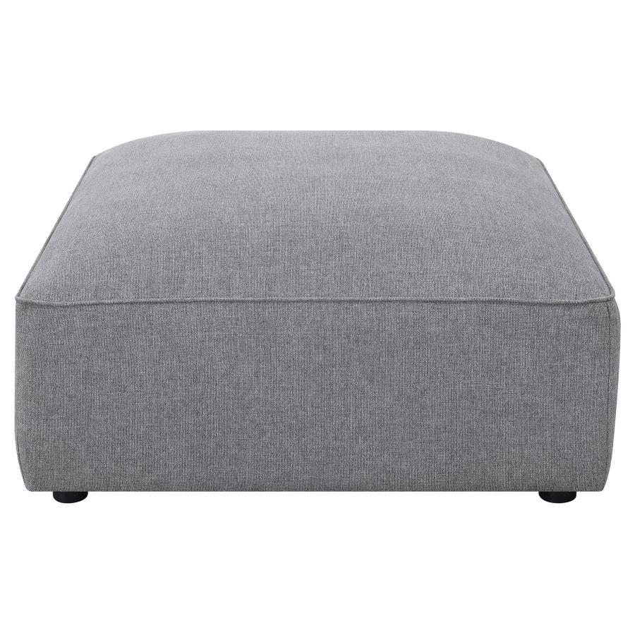 Jennifer - Square Upholstered Ottoman - Gray Upholstered Ottoman modern furniture Contempo Furniture