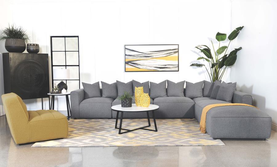 Jennifer - Square Upholstered Ottoman - Gray Upholstered Ottoman modern furniture Contempo Furniture