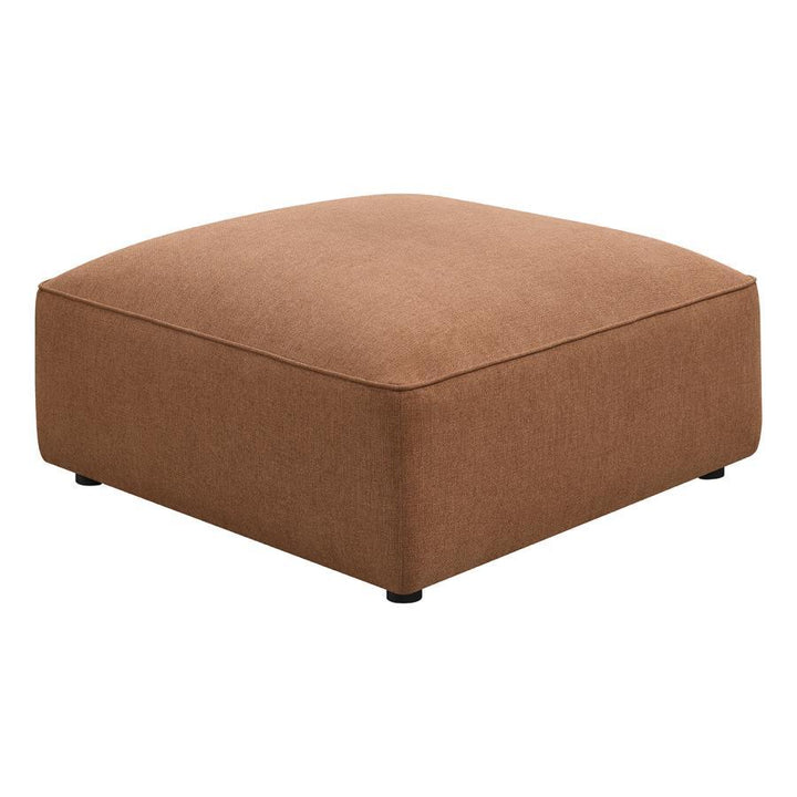 Jennifer - Square Upholstered Ottoman - Terracotta Upholstered Ottoman modern furniture Contempo Furniture