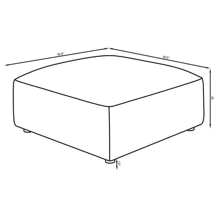 Jennifer - Square Upholstered Ottoman - Terracotta Upholstered Ottoman modern furniture Contempo Furniture