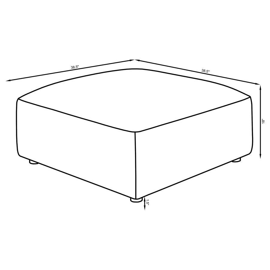 Jennifer - Square Upholstered Ottoman - Terracotta Upholstered Ottoman modern furniture Contempo Furniture