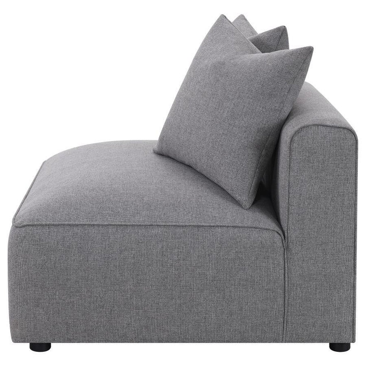 Jennifer - Upholstered Armless Chair - Gray Stationary Chair modern furniture Contempo Furniture