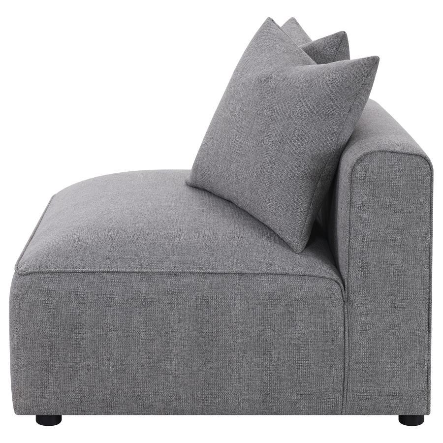Jennifer - Upholstered Armless Chair - Gray Stationary Chair modern furniture Contempo Furniture