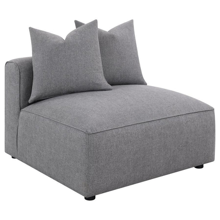 Jennifer - Upholstered Armless Chair - Gray Stationary Chair modern furniture Contempo Furniture
