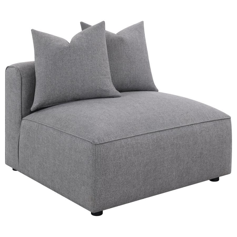 Jennifer - Upholstered Armless Chair - Gray Stationary Chair modern furniture Contempo Furniture