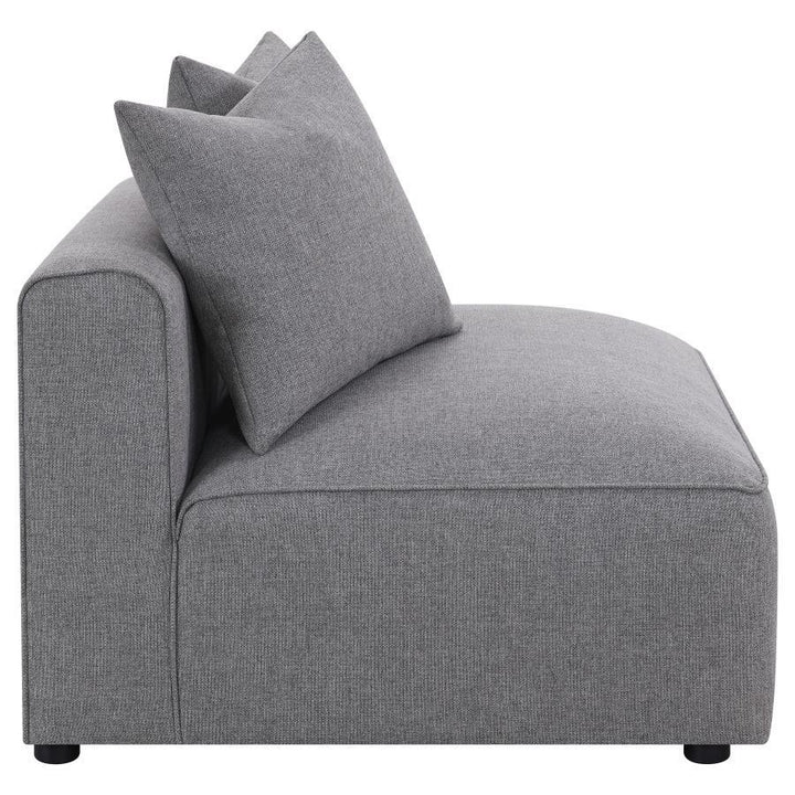 Jennifer - Upholstered Armless Chair - Gray Stationary Chair modern furniture Contempo Furniture