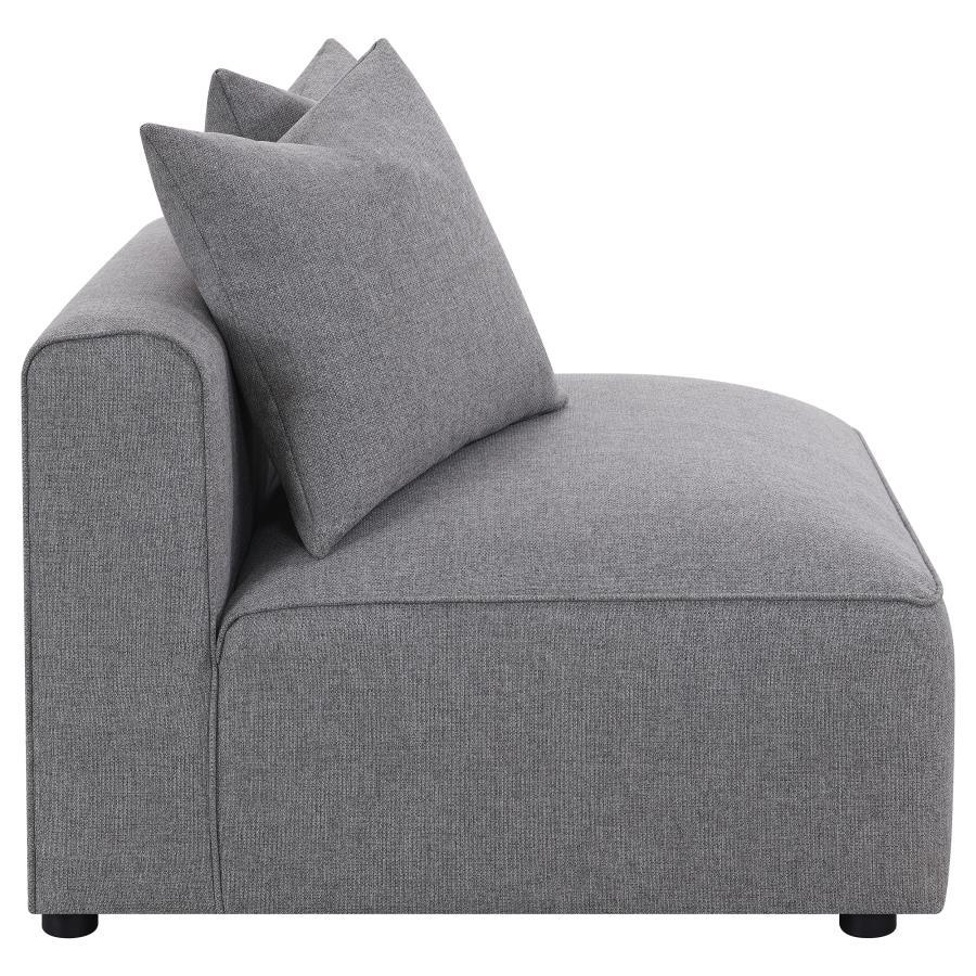 Jennifer - Upholstered Armless Chair - Gray Stationary Chair modern furniture Contempo Furniture