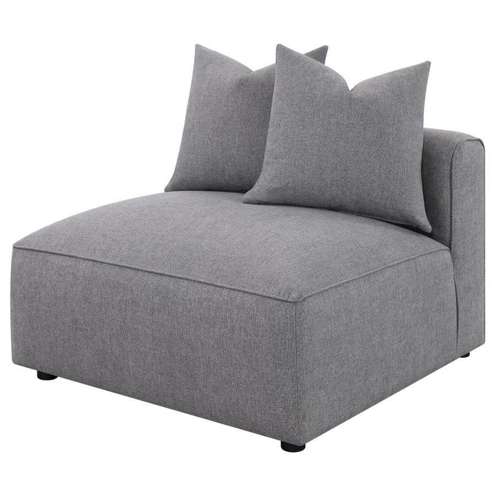 Jennifer - Upholstered Armless Chair - Gray Stationary Chair modern furniture Contempo Furniture