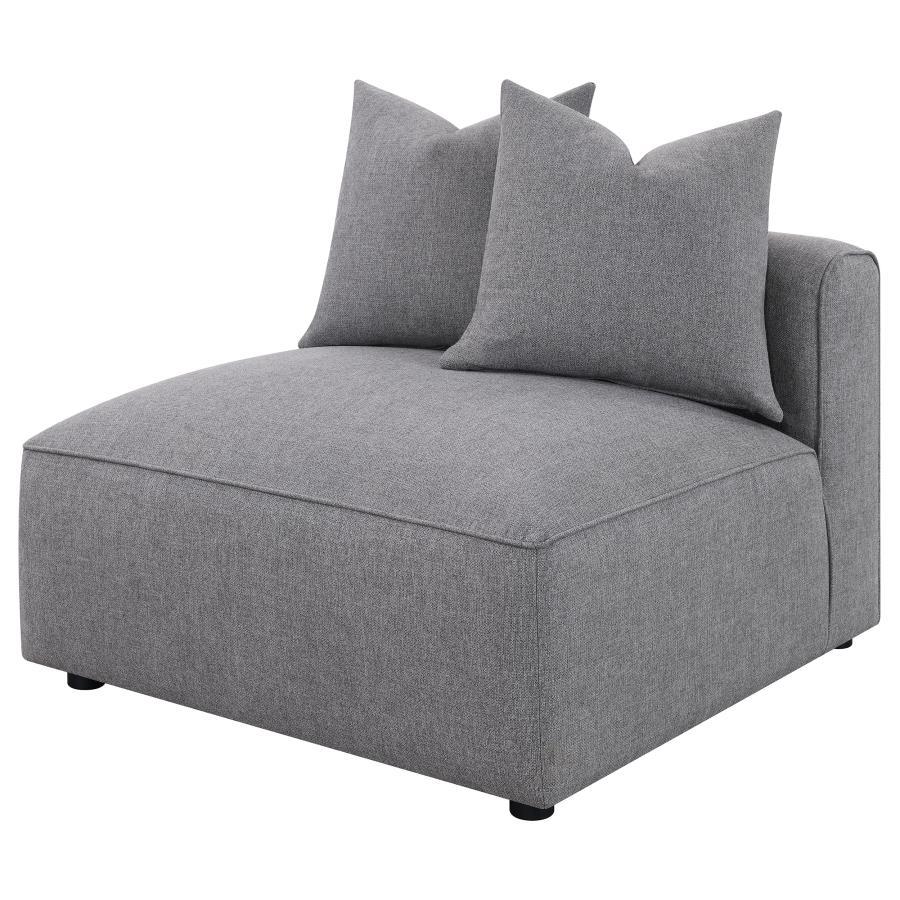 Jennifer - Upholstered Armless Chair - Gray Stationary Chair modern furniture Contempo Furniture