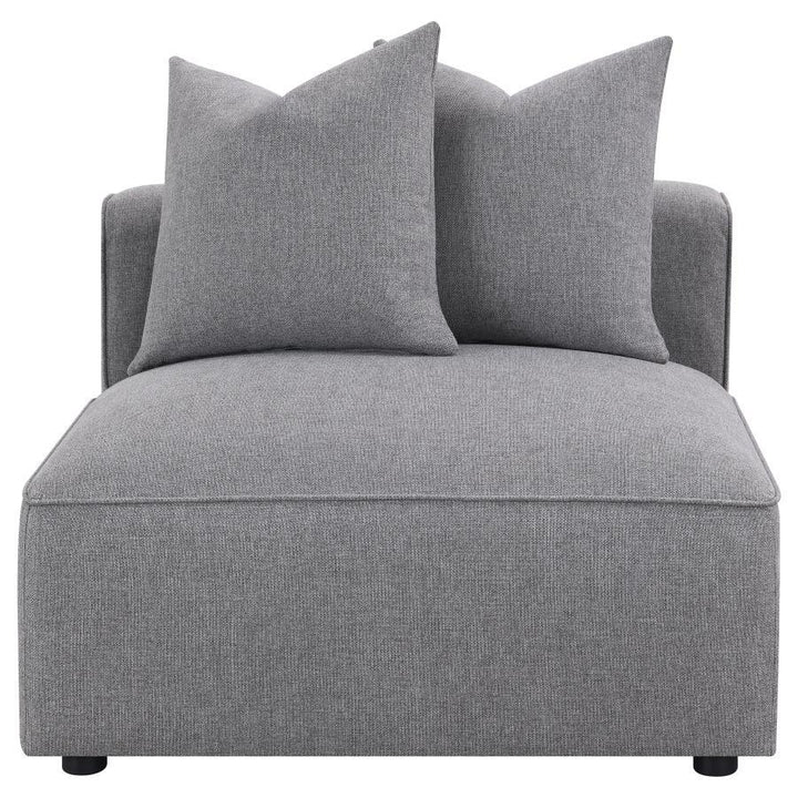 Jennifer - Upholstered Armless Chair - Gray Stationary Chair modern furniture Contempo Furniture