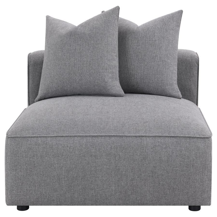 Jennifer - Upholstered Armless Chair - Gray Stationary Chair modern furniture Contempo Furniture