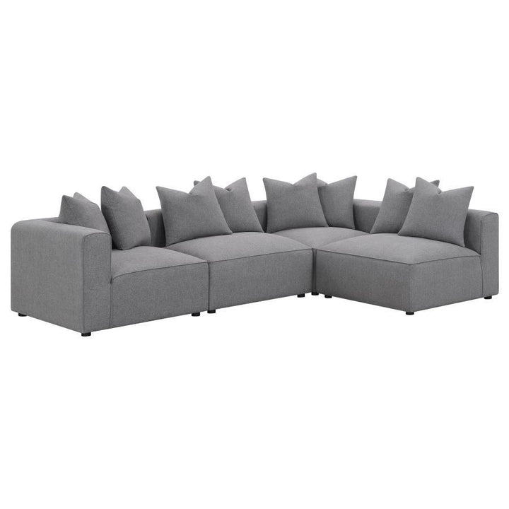 Jennifer - Upholstered Armless Chair - Gray Stationary Chair modern furniture Contempo Furniture
