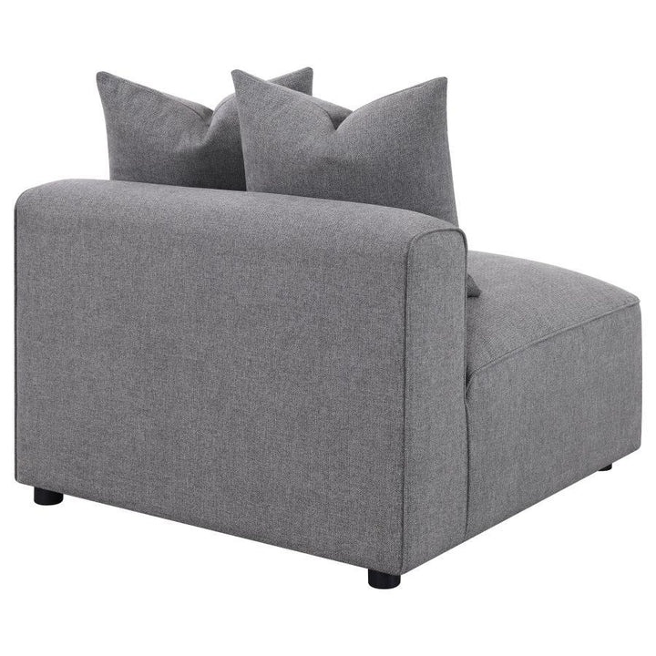 Jennifer - Upholstered Armless Chair - Gray Stationary Chair modern furniture Contempo Furniture