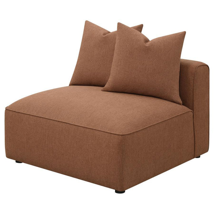 Jennifer - Upholstered Armless Chair - Terracotta Stationary Chair modern furniture Contempo Furniture