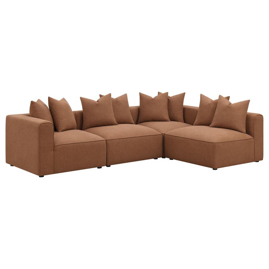 Jennifer - Upholstered Armless Chair - Terracotta Stationary Chair modern furniture Contempo Furniture