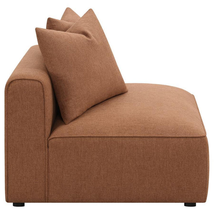 Jennifer - Upholstered Armless Chair - Terracotta Stationary Chair modern furniture Contempo Furniture