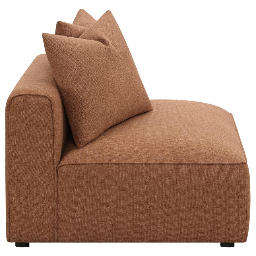 Jennifer - Upholstered Armless Chair - Terracotta Stationary Chair modern furniture Contempo Furniture