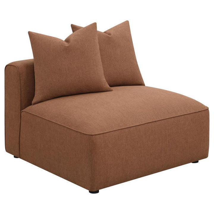 Jennifer - Upholstered Armless Chair - Terracotta Stationary Chair modern furniture Contempo Furniture