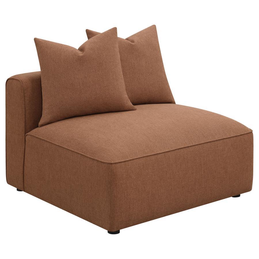 Jennifer - Upholstered Armless Chair - Terracotta Stationary Chair modern furniture Contempo Furniture