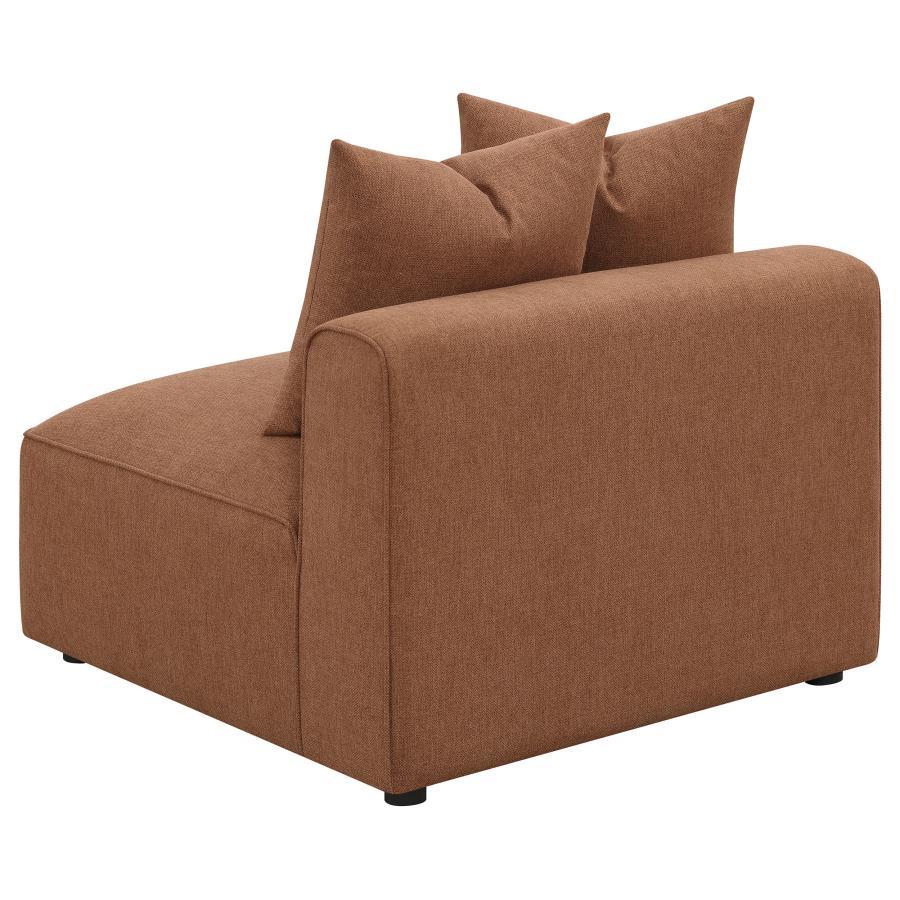 Jennifer - Upholstered Armless Chair - Terracotta Stationary Chair modern furniture Contempo Furniture