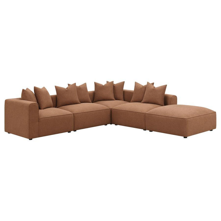 Jennifer - Upholstered Armless Chair - Terracotta Stationary Chair modern furniture Contempo Furniture