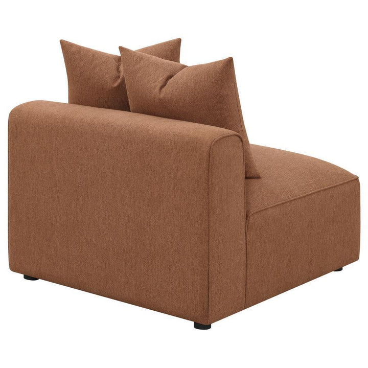 Jennifer - Upholstered Armless Chair - Terracotta Stationary Chair modern furniture Contempo Furniture